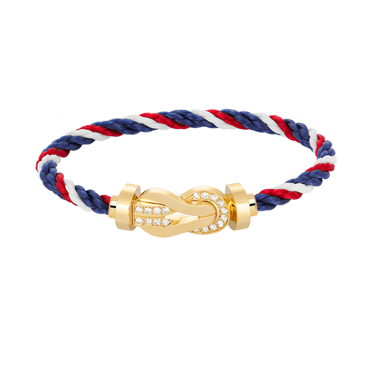 [AuraEcho]CHANCE LARGE 8 FIGURE BUCKLE HALF DIAMOND BRACELET GOLD