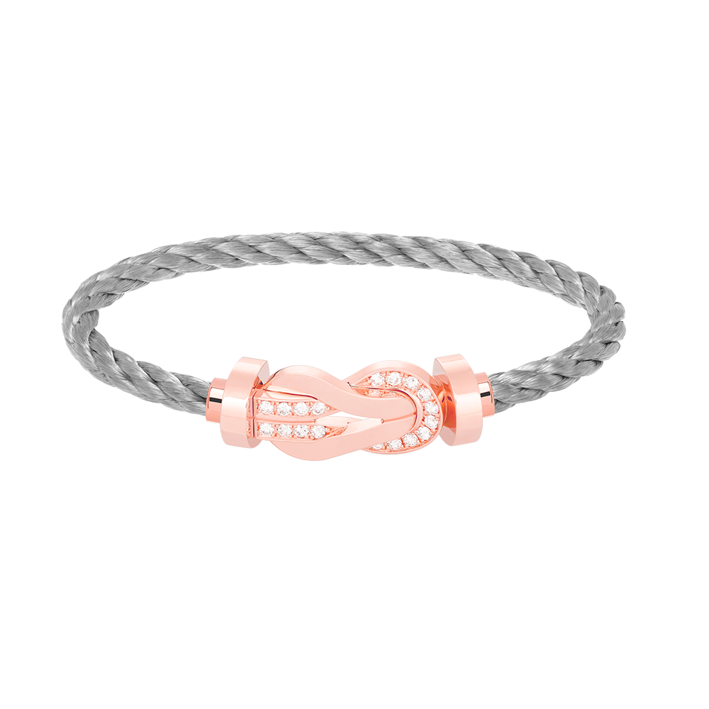 [AuraEcho]CHANCE LARGE 8 FIGURE BUCKLE HALF DIAMOND BRACELET ROSE GOLD