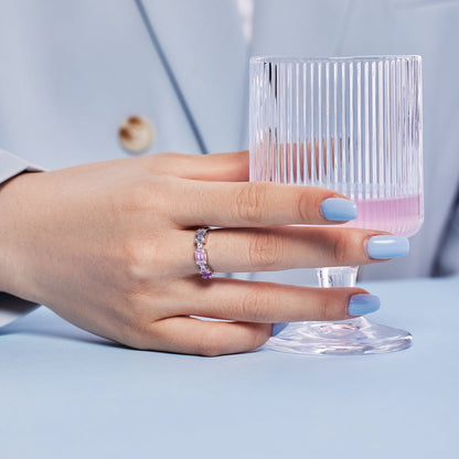 [AuraEcho]Unique Colorful Emerald Cut Party Ring