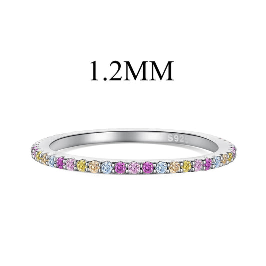 [AuraEcho]Ornate Colorful Round Cut Tennis Ring