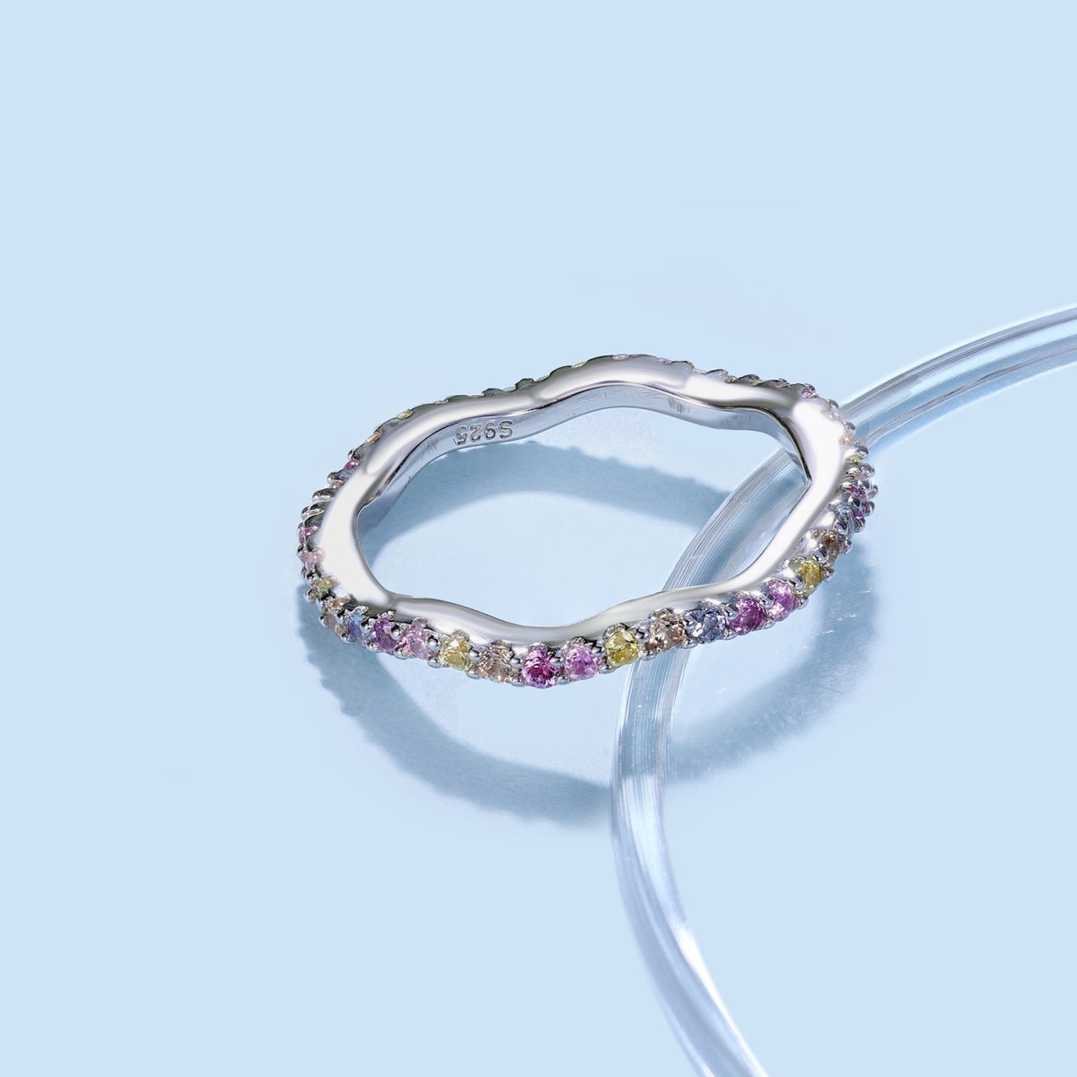 [AuraEcho]Dainty Colorful Round Cut Party Ring