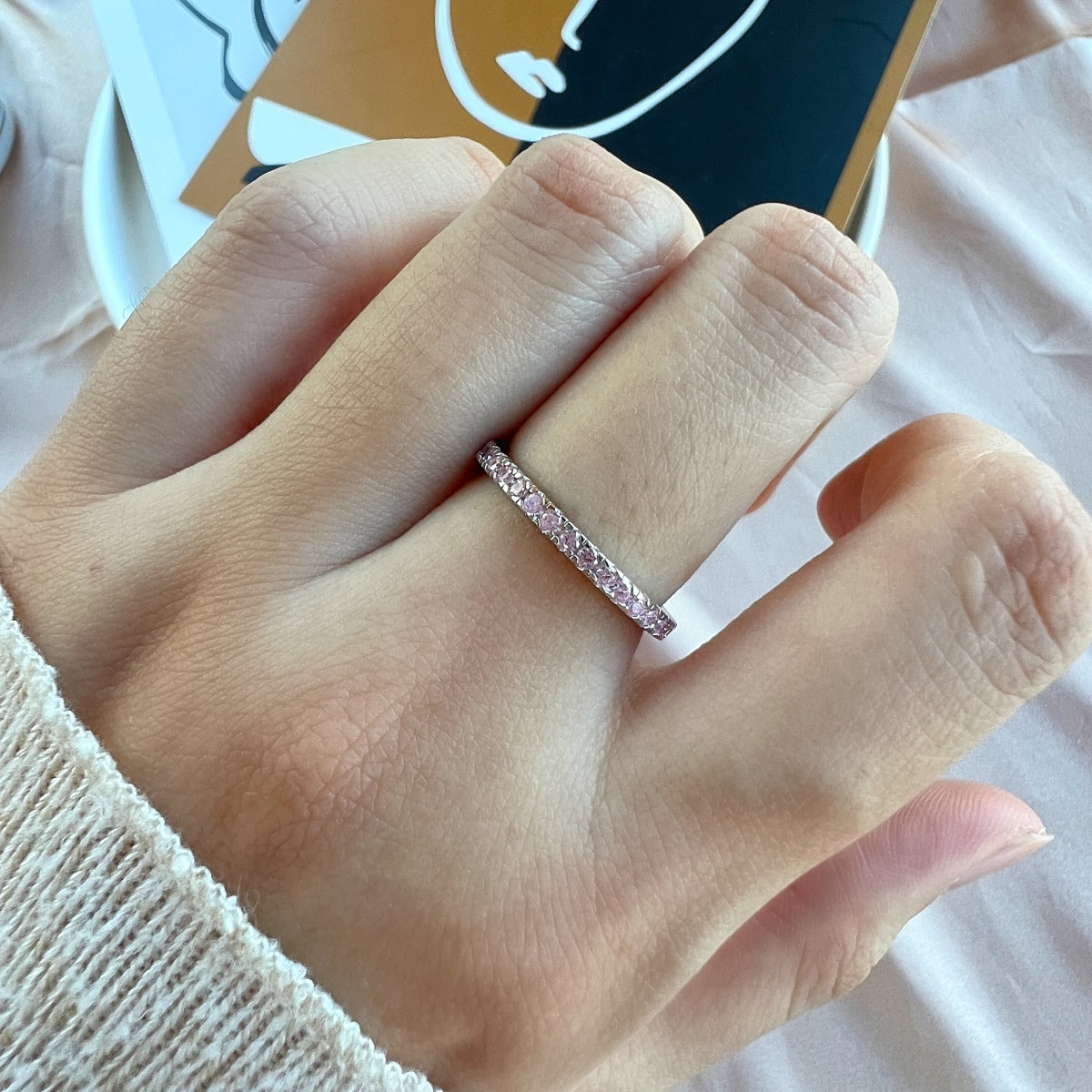 [AuraEcho]Delicate Sparkling Round Cut Daily Ring