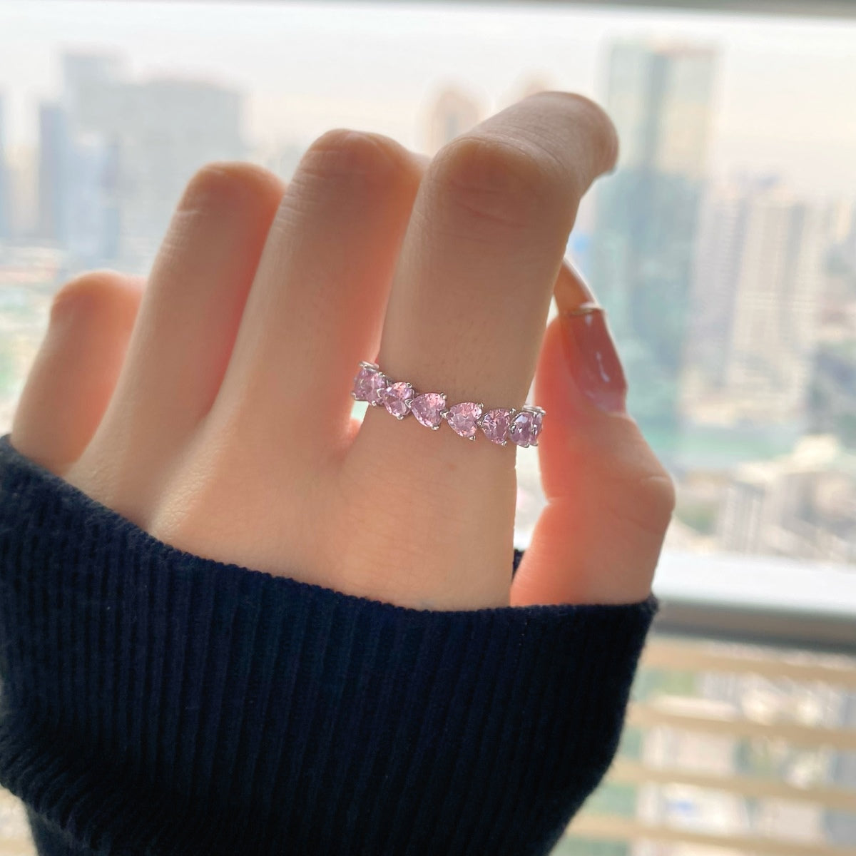 [AuraEcho]0.25 Carat Radiant Romance Heart Cut Lover Ring