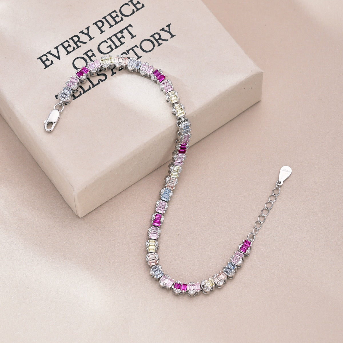 [AuraEcho]Delicate Colorful Emerald Cut Party Bracelet
