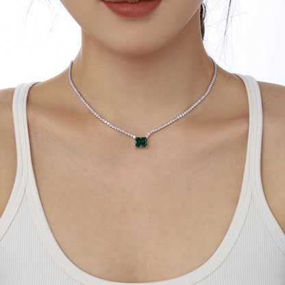 [AuraEcho]4.0 Carat Elegant Radiant Cut Necklace