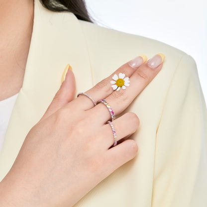[AuraEcho]Dazzling Lustrous Round Cut Tennis Ring