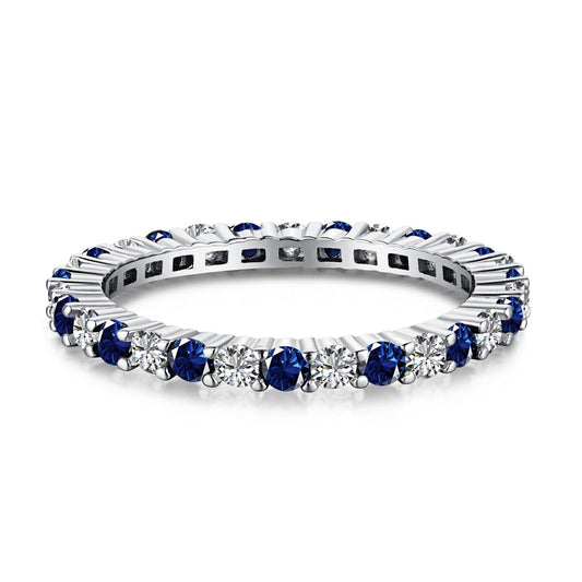 [AuraEcho]Exquisite Colorful Round Cut Tennis Ring