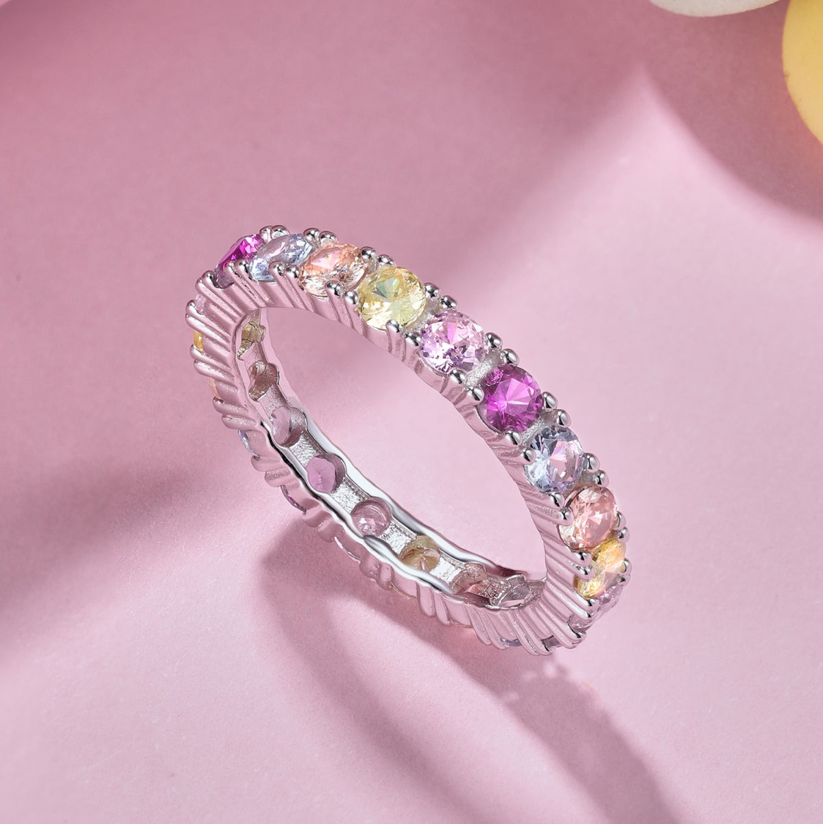 [AuraEcho]Dazzling Lustrous Round Cut Tennis Ring