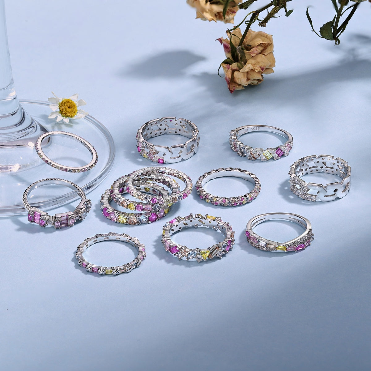 [AuraEcho]Dazzling Lustrous Round Cut Tennis Ring