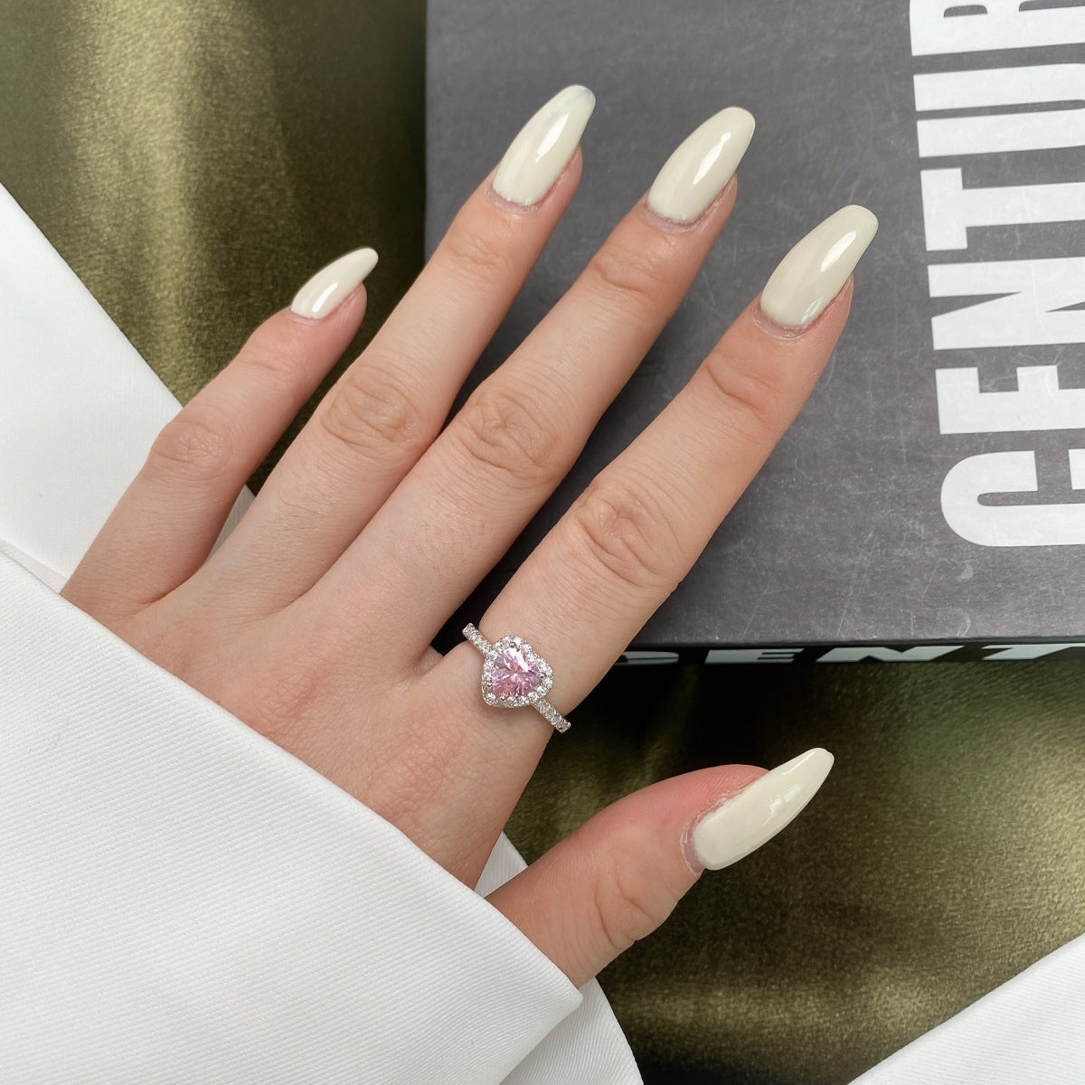 [AuraEcho]Eternity Splashy Romantic Heart Shape Lover Ring