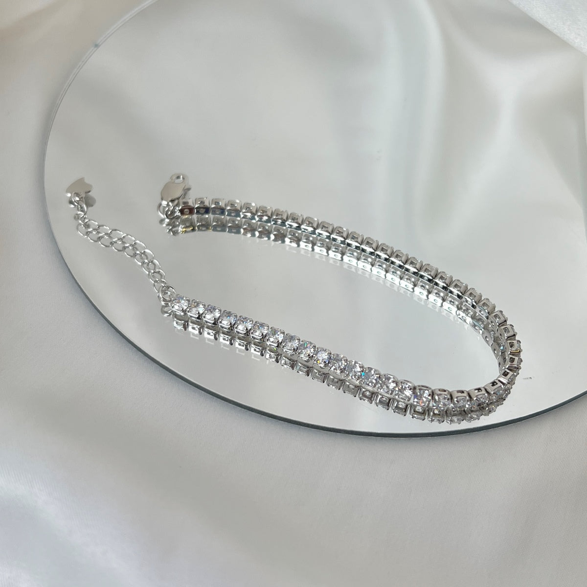 [AuraEcho]Sparkling Round Cut Daily Bracelet