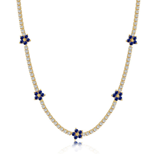 [AuraEcho]Luxurious Colorful Flower Tennis Necklace