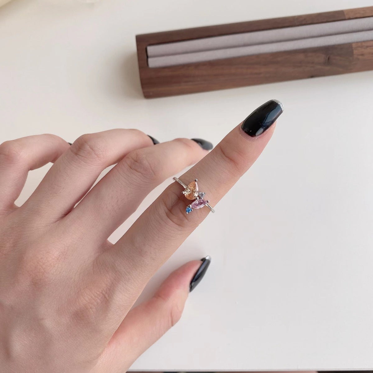 [AuraEcho]Radiant Colorful Multi Cut Daily Ring