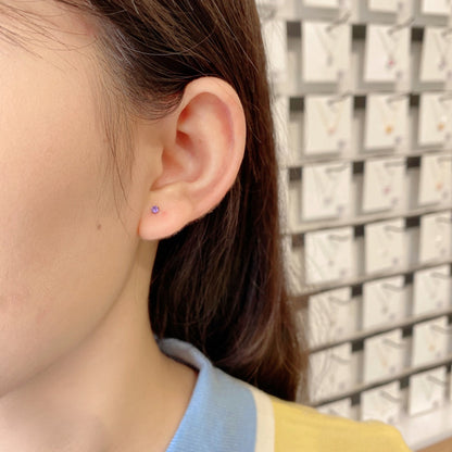 [AuraEcho]Delicate Solitaire Earrings