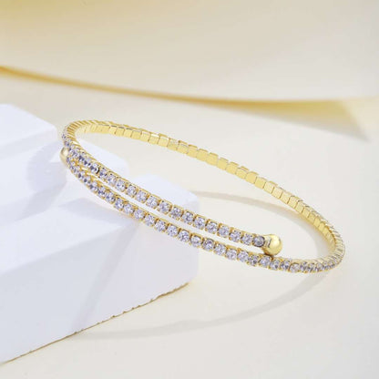 [AuraEcho]Row of Diamonds Round Fashion Bracelet