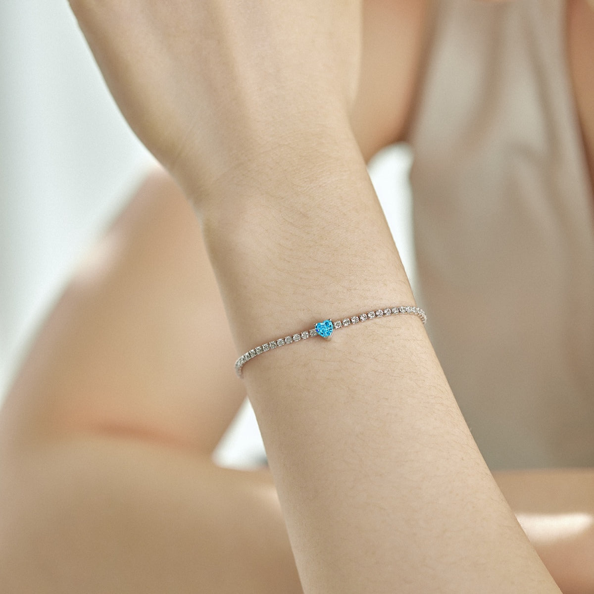 [AuraEcho]0.5 Carat Elegant Romantic Heart Shape Lover Bracelet