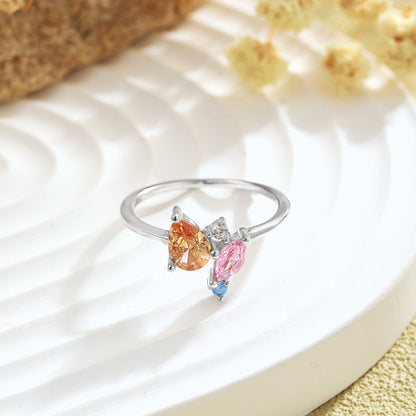 [AuraEcho]Radiant Colorful Multi Cut Daily Ring