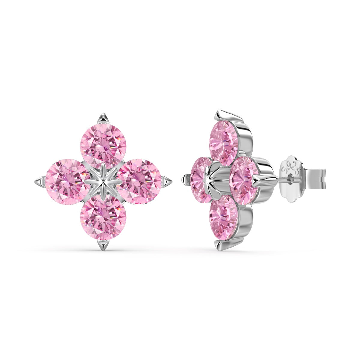 [AuraEcho]Four-Leaf Clover Eight-Pointed Star Earrings