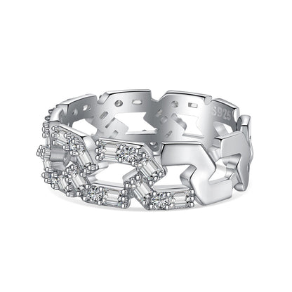 [AuraEcho]Sparkling Vibrant Emerald Cut Daily Ring