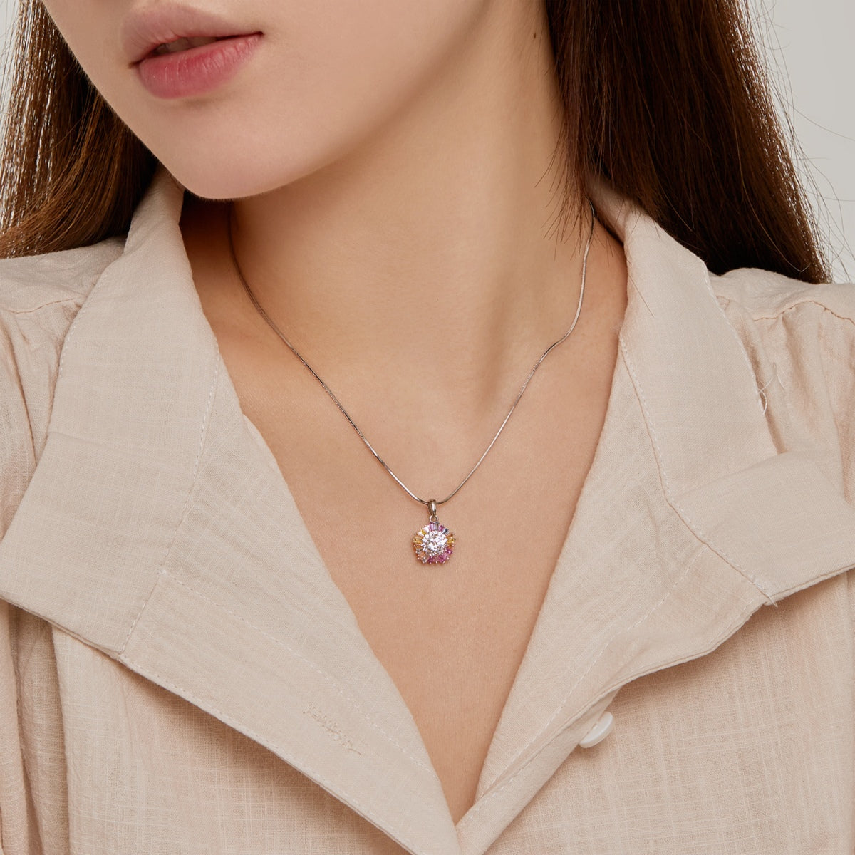 [AuraEcho]Charming Flower Colorful Necklace