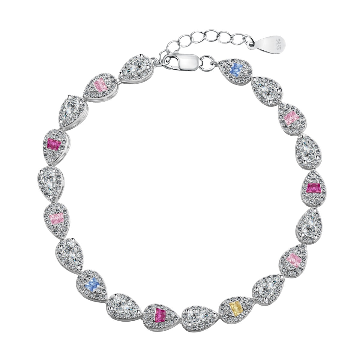[AuraEcho]0.25 Carat Radiant Water Drop Shape Daily Bracelet
