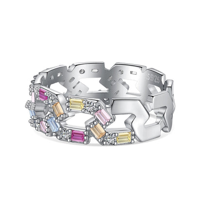 [AuraEcho]Sparkling Vibrant Emerald Cut Daily Ring