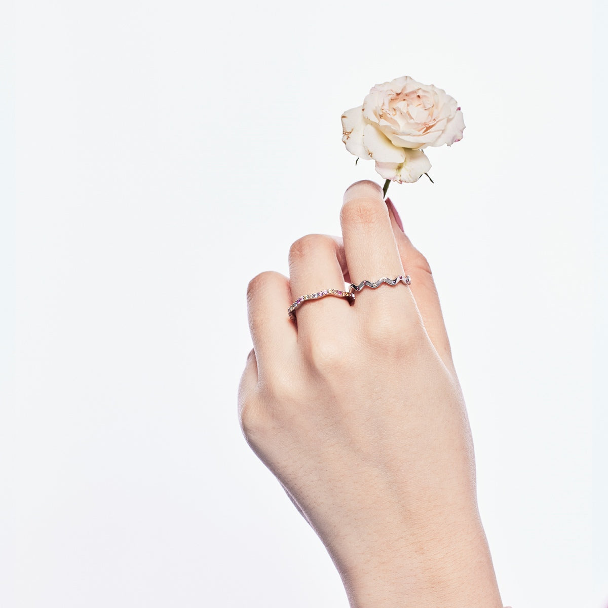 [AuraEcho]Dainty Colorful Round Cut Party Ring