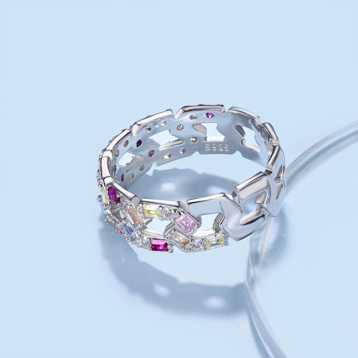 [AuraEcho]Sparkling Vibrant Emerald Cut Daily Ring