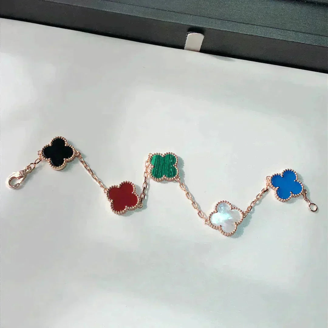 [Auraecho]CLOVER 5 MOTIFS MULTICOLOR BRACELET