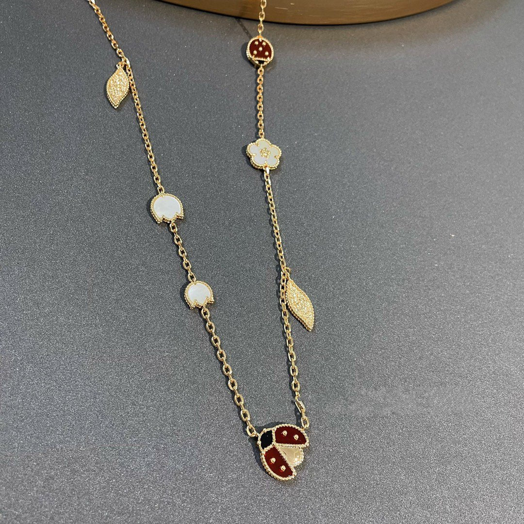 [AuraEcho]LUCKY SPRING 15 MOTIFS GOLD NECKLACE