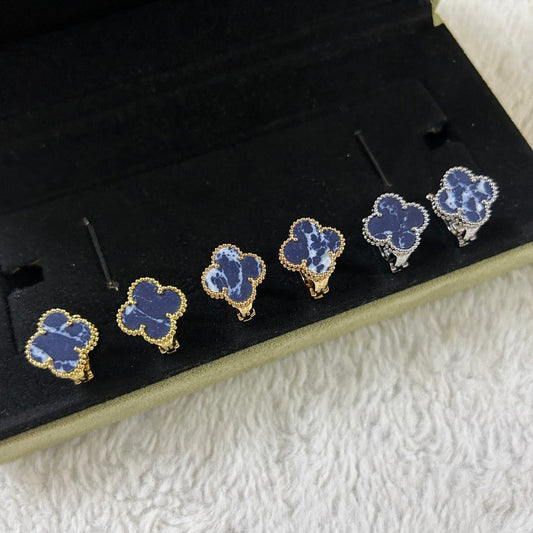[AuraEcho]CLOVER PIETERSITE MEDIUM STUD EARRINGS