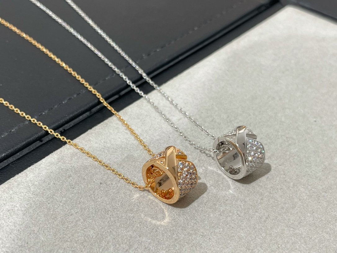 [AuraEcho]LIENS EVIDENCE DIAMOND PAVED NECKLACE