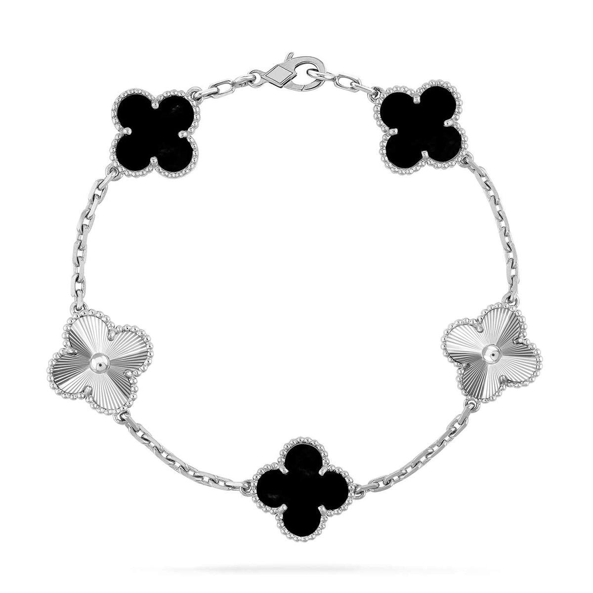[Auraecho] CLOVER 5 MOTIF ONYXS BRACELET COLLECTION