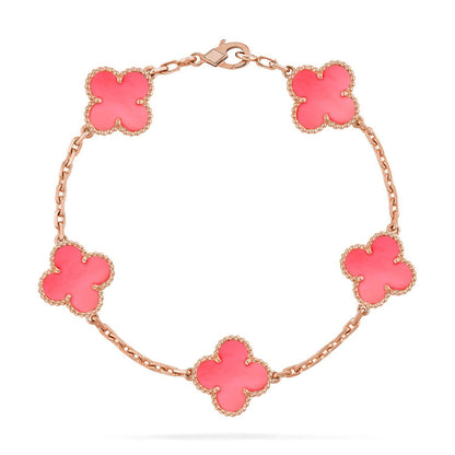[Auraecho] CLOVER 5 MOTIFS  PINK MOP BRACELET COLLECTION