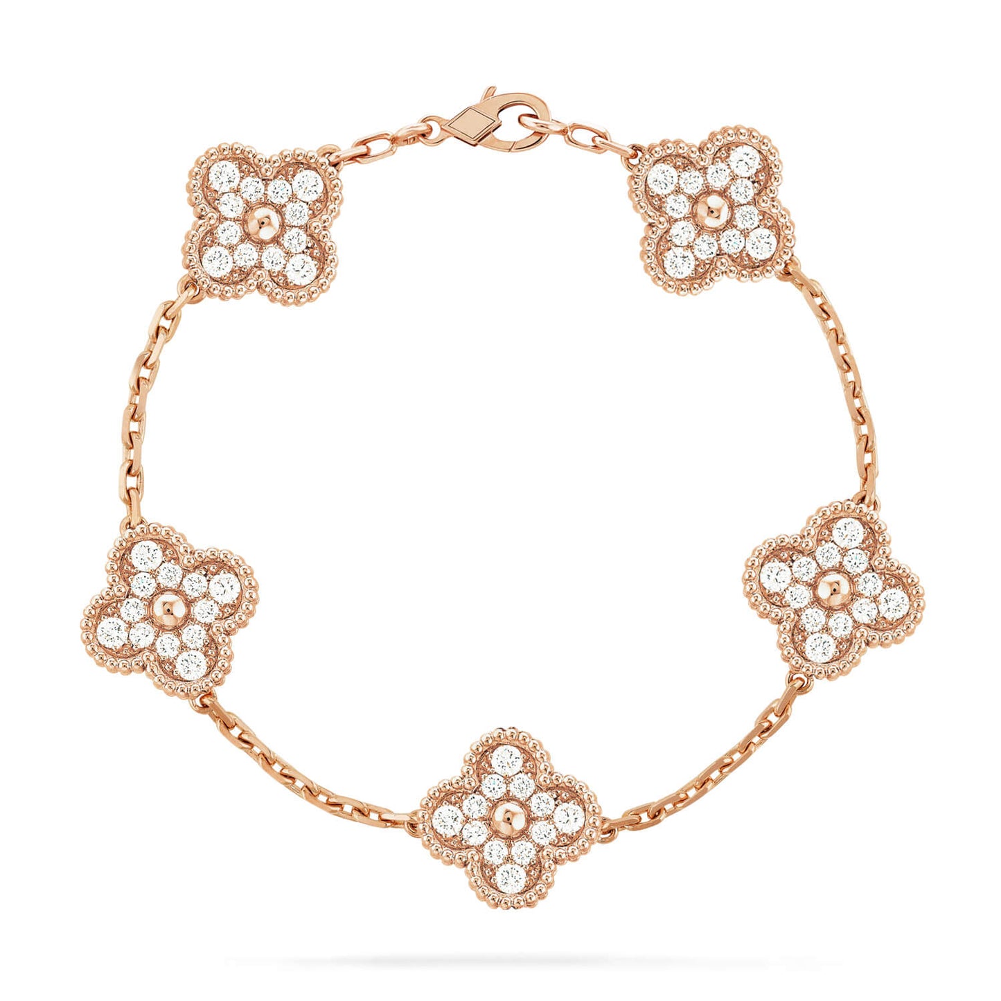 [Auraecho] CLOVER 5 MOTIF FULL DIAMOND BRACELET COLLECTION