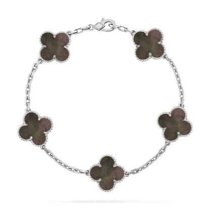 [Auraecho] CLOVER 5 MOTIF GRAY MOP BRACELET COLLECTION