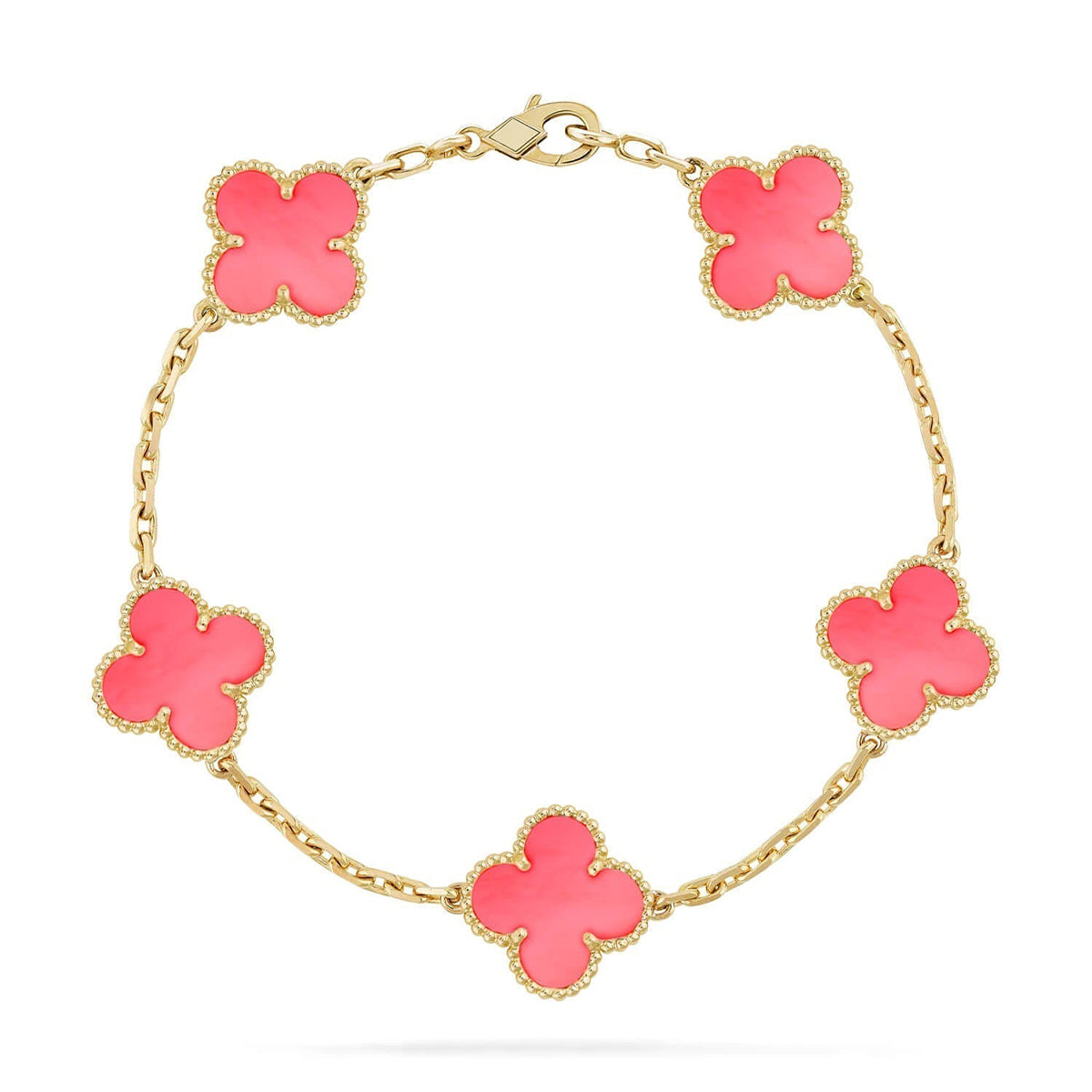 [Auraecho] CLOVER 5 MOTIFS  PINK MOP BRACELET COLLECTION
