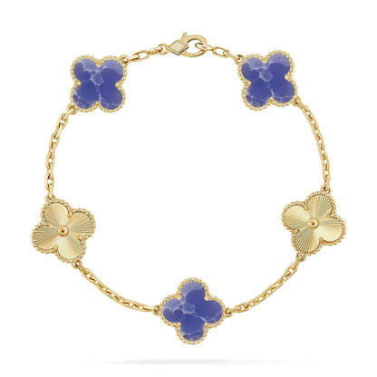 [Auraecho]CLOVER 5 MOTIF BLUE VEINS BRACELET COLLECTION