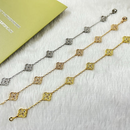 [Auraecho]CLOVER 6 MOTIF DIAMOND BRACELET