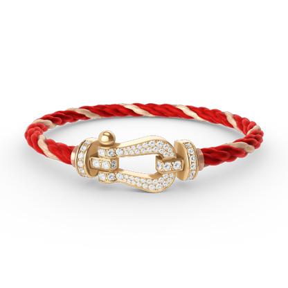 [AuraEcho]FORCE LARGE HORSESHOE FULL DIAMOND BRACELET GOLD