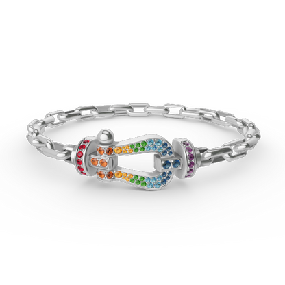 [AuraEcho]FORCE LARGE HORSESHOE CLASP  METAL BRACELET