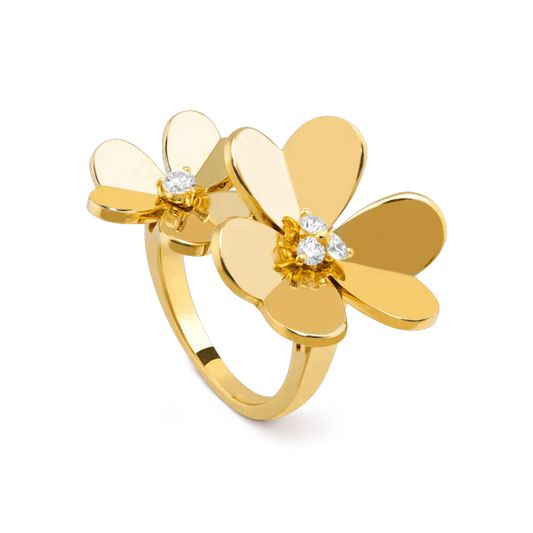 [AuraEcho]CLOVER COMOS GOLD DIAMOND RING