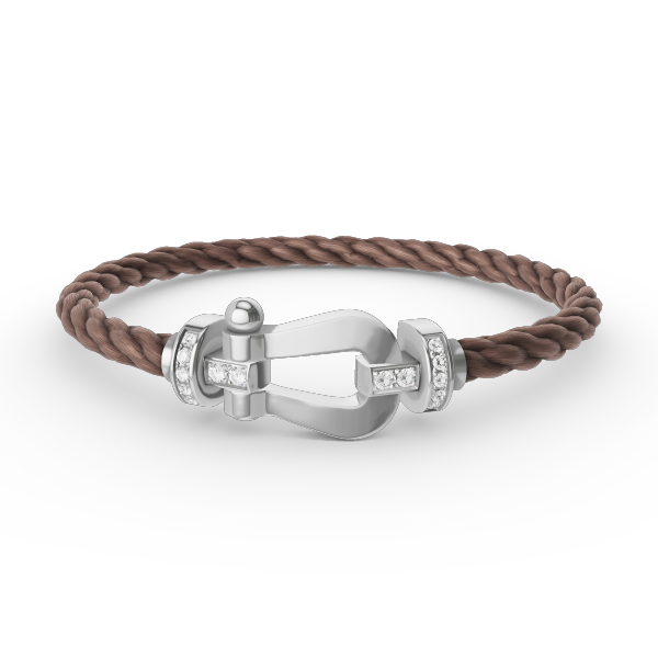 [AuraEcho]FORCE LARGE HORSESHOE HALF DIAMOND BRACELET SILVER